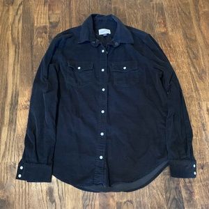 Gray Corduroy Button Up Shirt